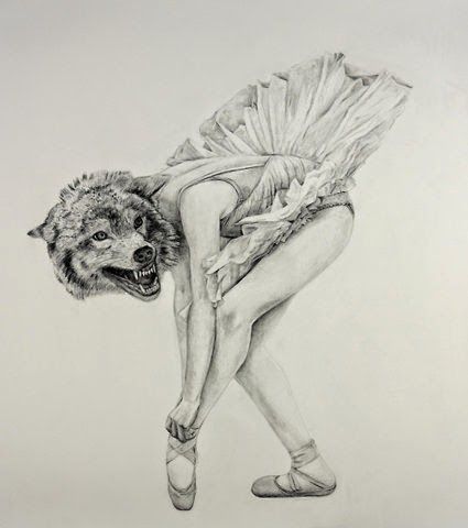 Ballettmdchen mit Wolfskopf